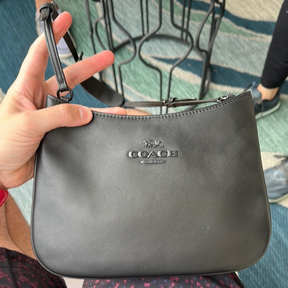Coach Black Leather Clutch with Wristlet